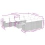 vidaXL 11-tlg. Garten-Sofagarnitur aus Poly Rattan, schwarz, mit Maßen. Ideal für Terrasse und Garten.