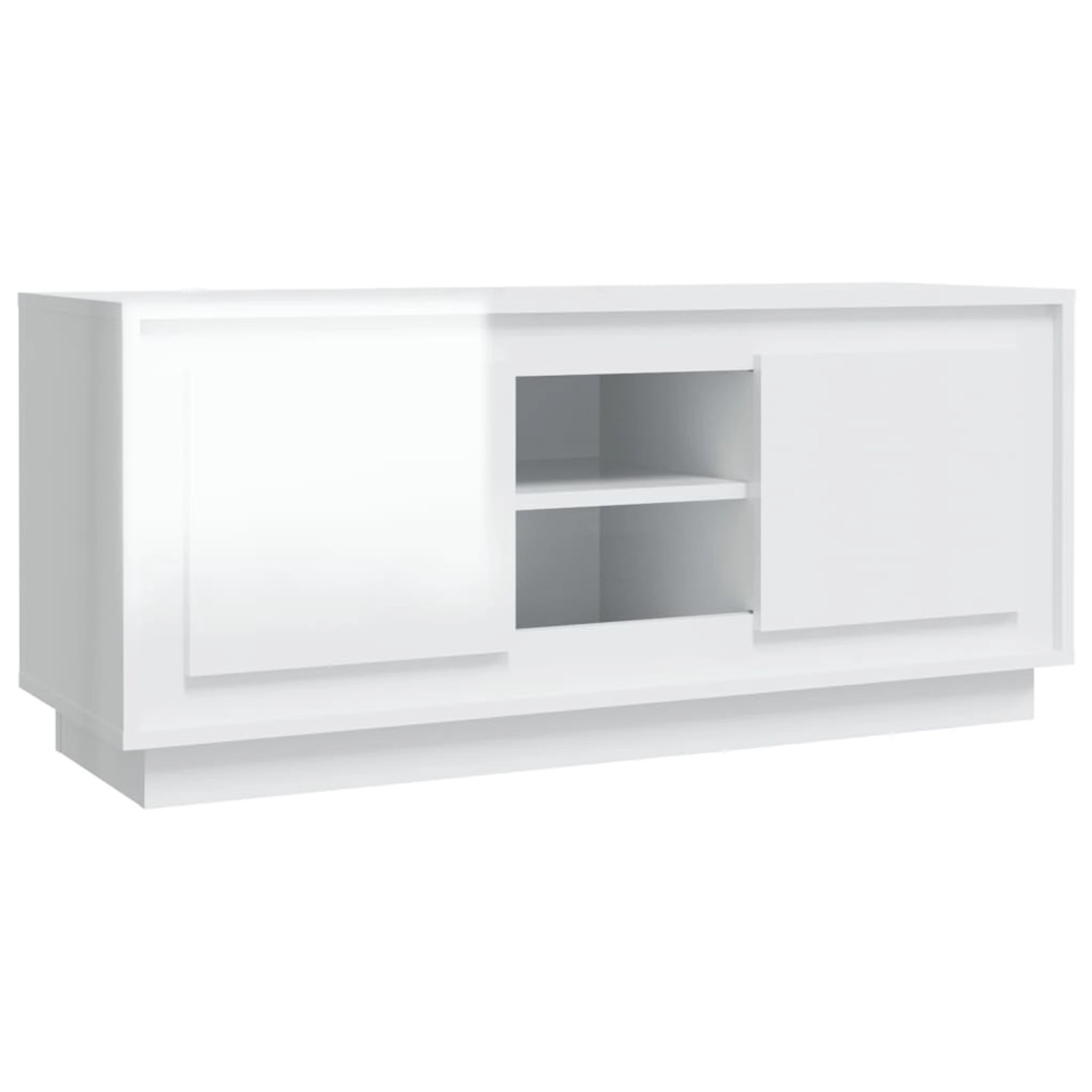 vidaXL TV-Schrank Hochglanz-Weiß 102x35x45 cm Holzwerkstoff 819862
