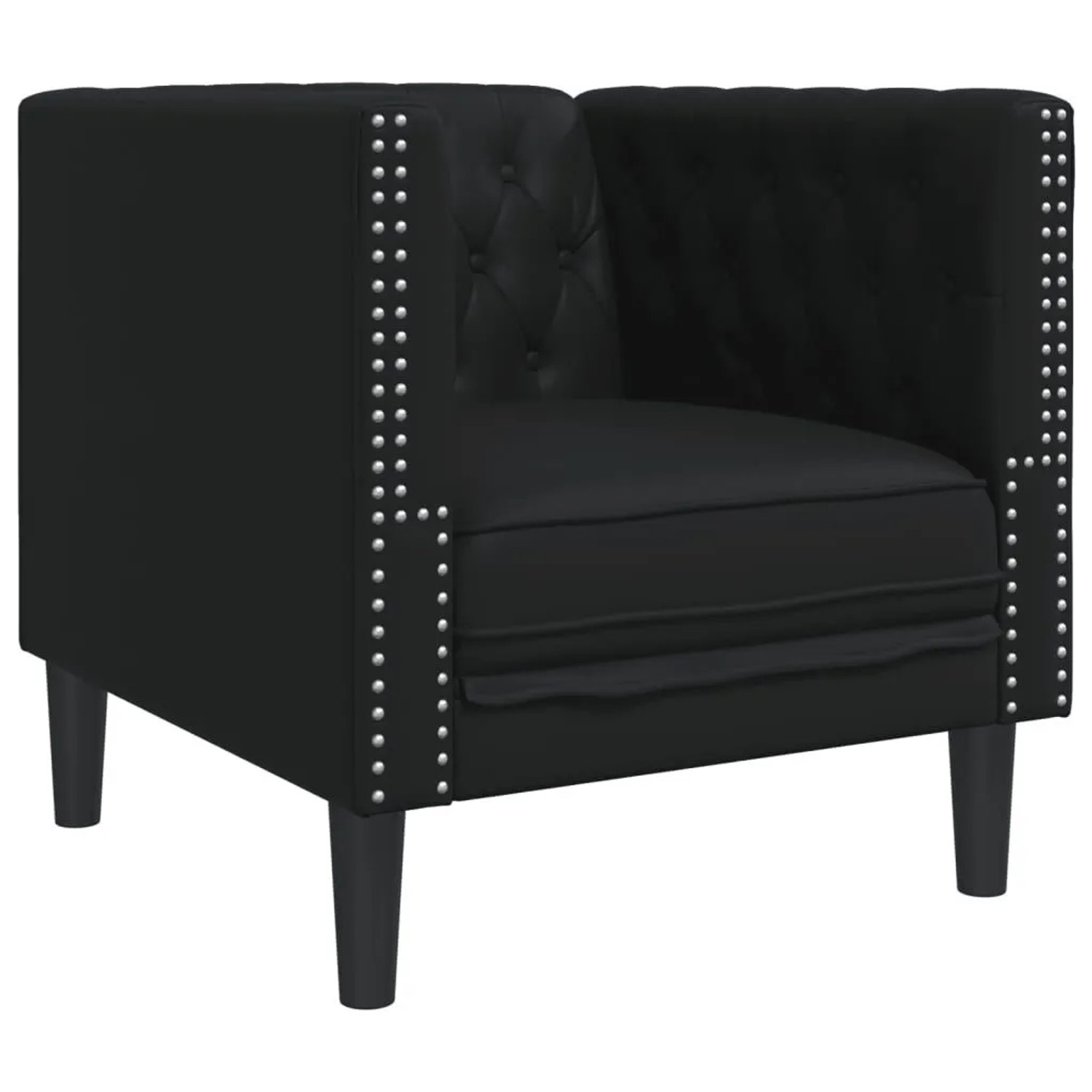 vidaXL Chesterfield-Sessel Schwarz Kunstleder 372652