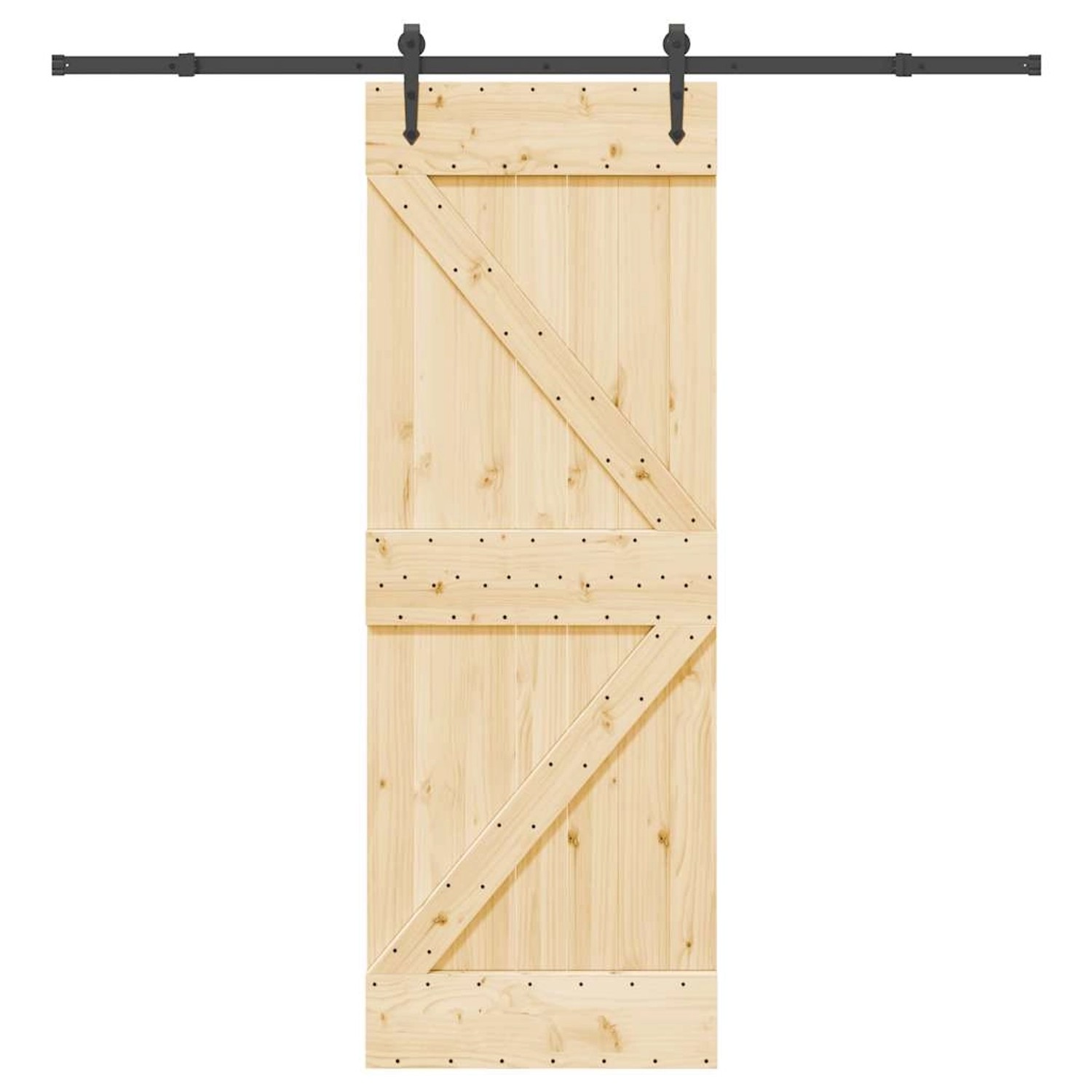 vidaXL Schiebetür mit Beschlag 70x210 cm Massivholz Kiefer 3332646 günstig online kaufen