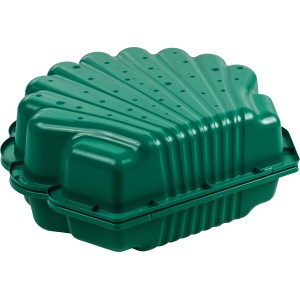 Grüne SwingKing Sandmuschel, geschlossen. Ideal als Sandkasten oder Ballbox für Kinder.