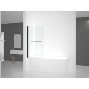 Aurlane Badewannenfaltwand Black Spirit 1-flügelig, schwarz, 75x140 cm.