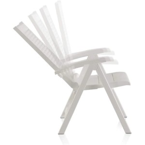 Verstellbarer Gartenstuhl der Shaf Milano Essgruppe, anthrazit, zusammenklappbar.