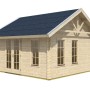 Skan Holz Gartenhaus Toronto 1, 420x420 cm, mit Dachlattung, unbehandeltes Fichtenholz, isolierte Fenster und Türen.