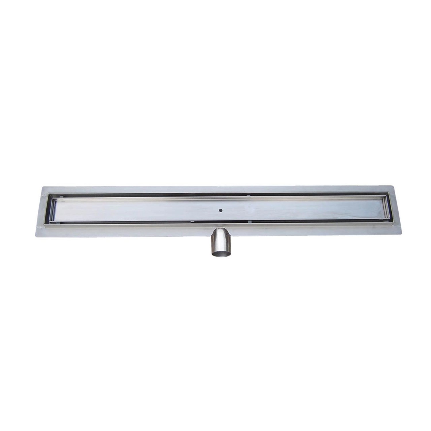 Glasdeals Befliesbare Edelstahl-Duschrinne 90 cm Grau mit Einleger Zum Befliesen und Siphon 4056