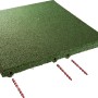 Grüne Fallschutzplatte/Elastikmatte 50x50x3 cm mit Steckverbindungen für Terrasse & Spielplatz.