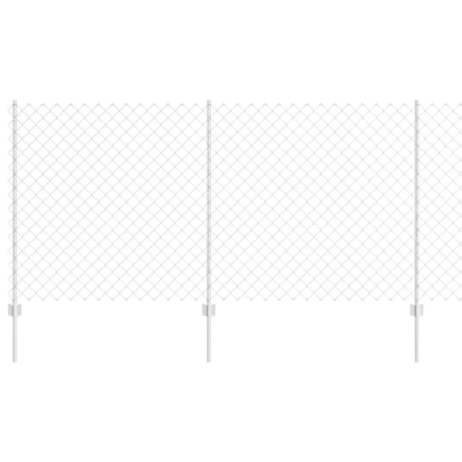 vidaXL Zaun mit Pfosten Silber 1,2 x 10 m Stahl 3336297 günstig online kaufen