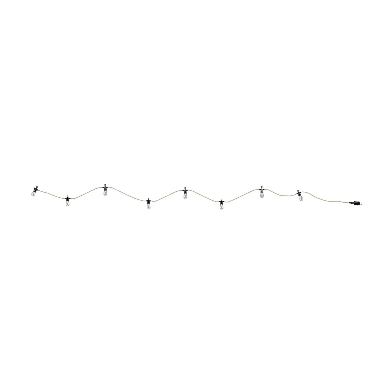 Reality LED Lichterkette Ember, schwarzer Draht mit 8 Glühbirnen für den Außenbereich.
