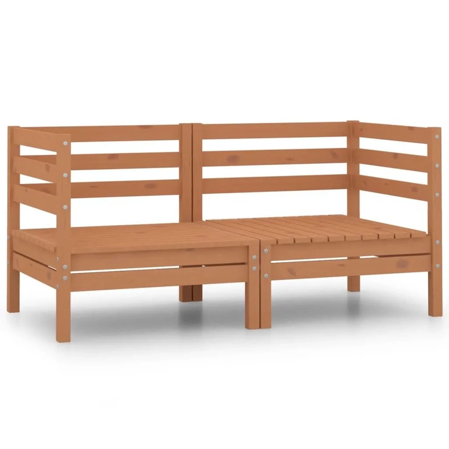 vidaXL 2-Sitzer-Gartensofa Honigbraun Massivholz Kiefer 3082390