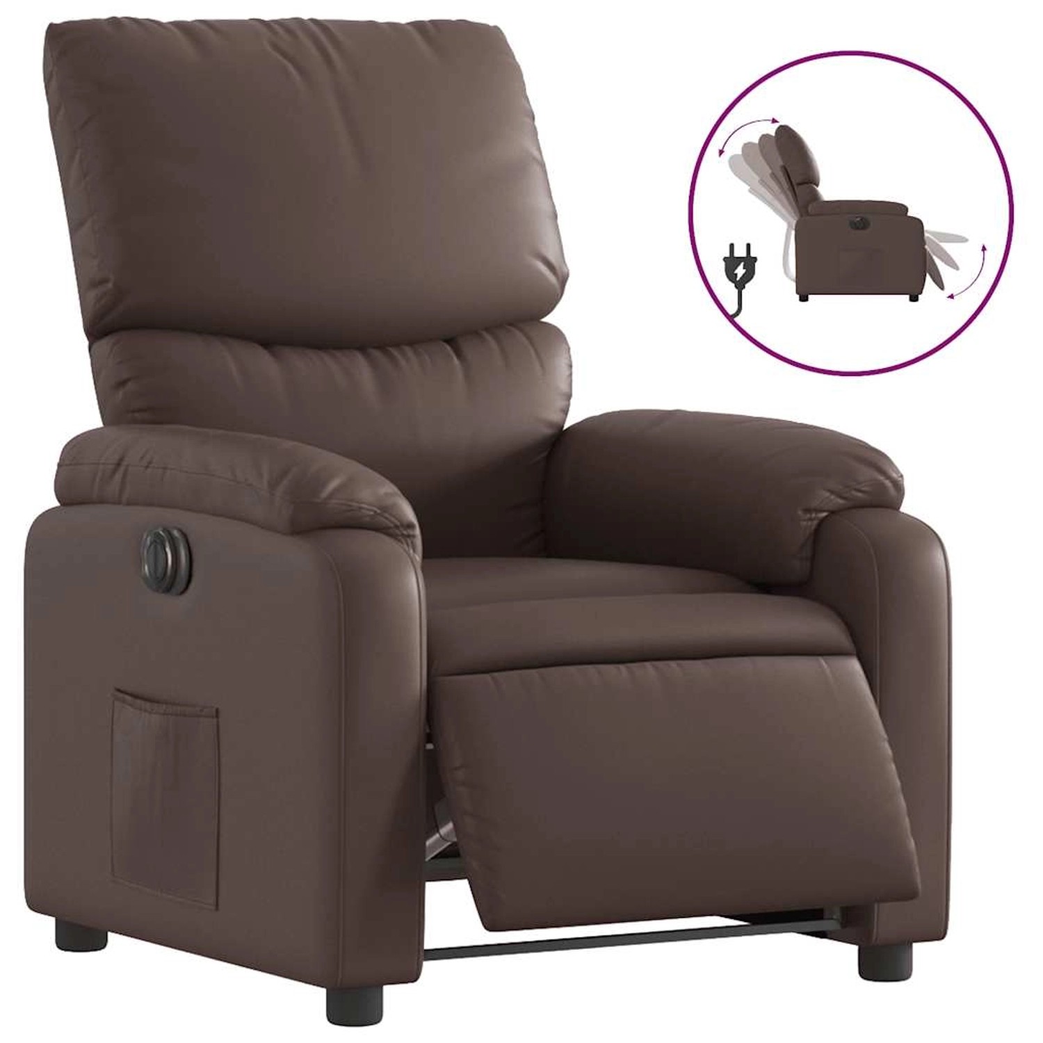 vidaXL Elektrischer Relaxsessel Braun Kunstleder 3204874 günstig online kaufen