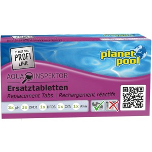 Aqua Inspektor Nachfülltabletten für Poolwasser-Tester, 9 Blister zur Wasseranalyse.