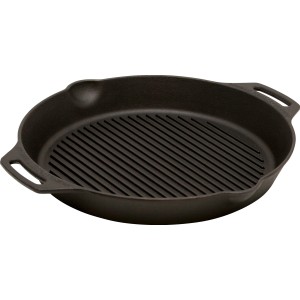 Petromax Grill-Feuerpfanne GP35H-T, Gusseisen, Ø 35 cm, mit zwei Henkeln. Ideal zum Grillen und Braten.