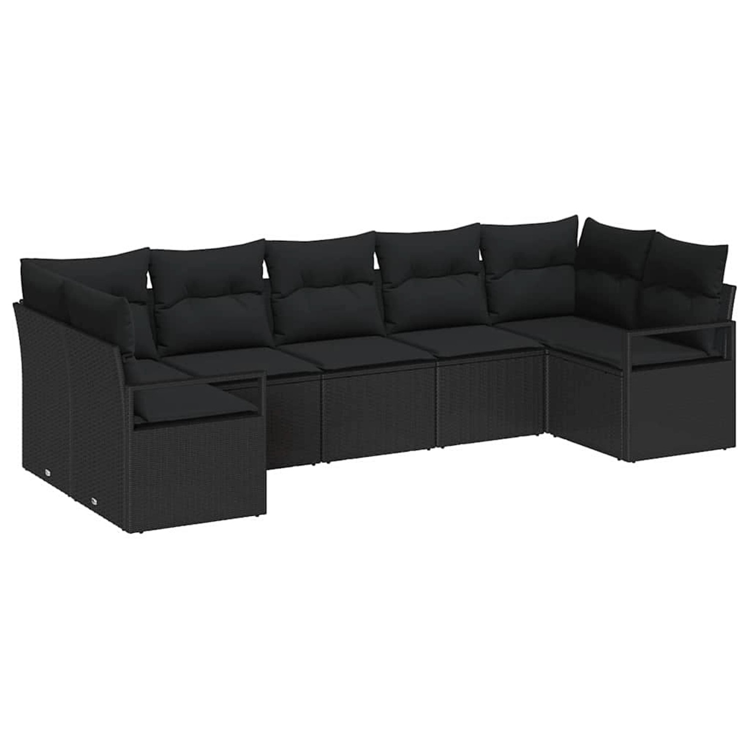 vidaXL Garten-Sofa-Set 7-Tlg Schwarz Poly Rattan 3346533 günstig online kaufen