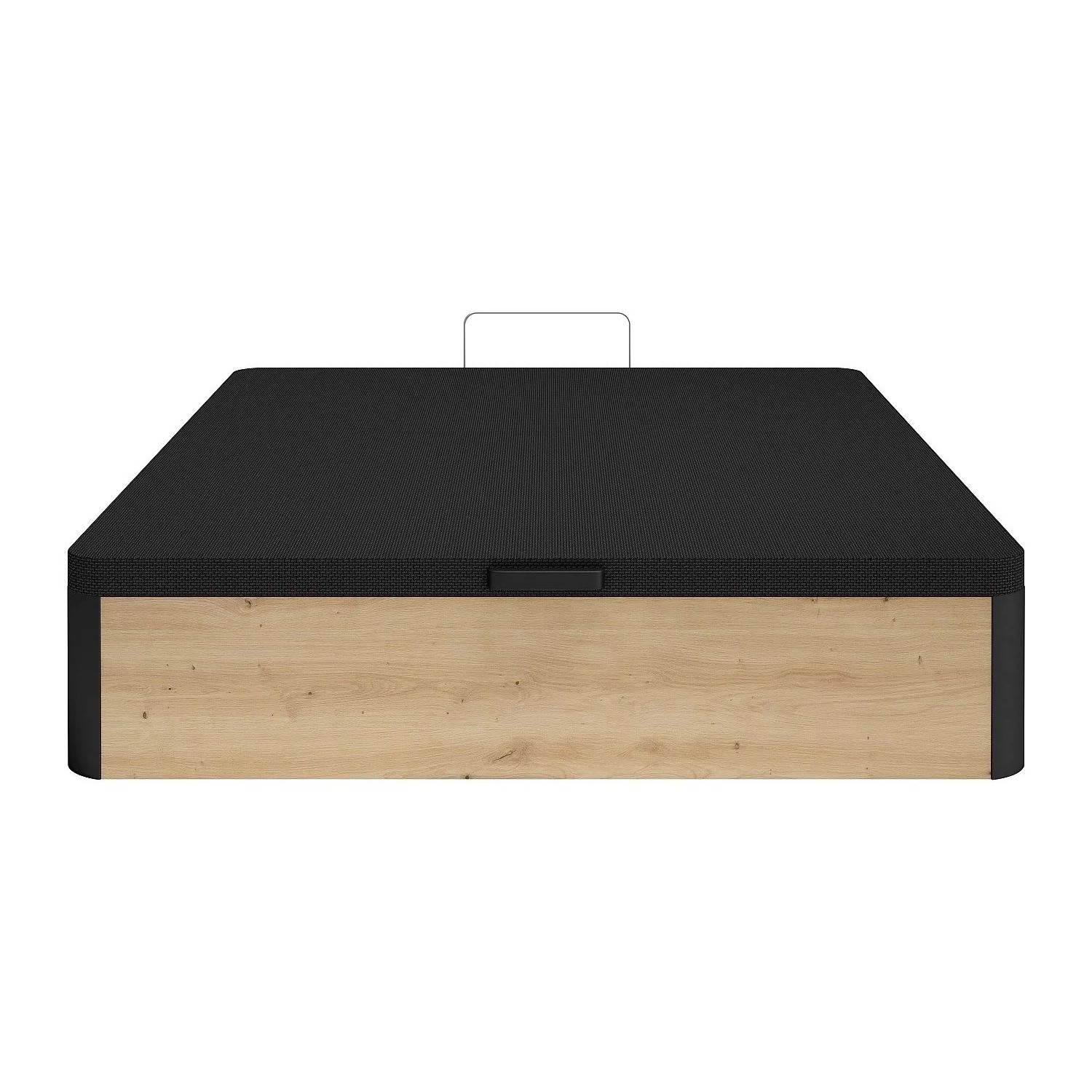 Vente-unique Bettgestell Mit Bettkasten Namosi Schwarz  Naturfarben Hell 200 cm