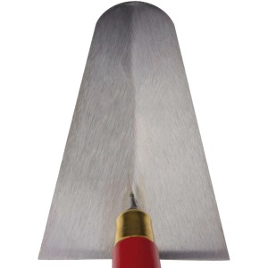 Stubai Maurerkelle mit glänzendem Stahlblatt und rotem Griff. Geschmiedete Angel, 180x110 mm, für Bauarbeiten.