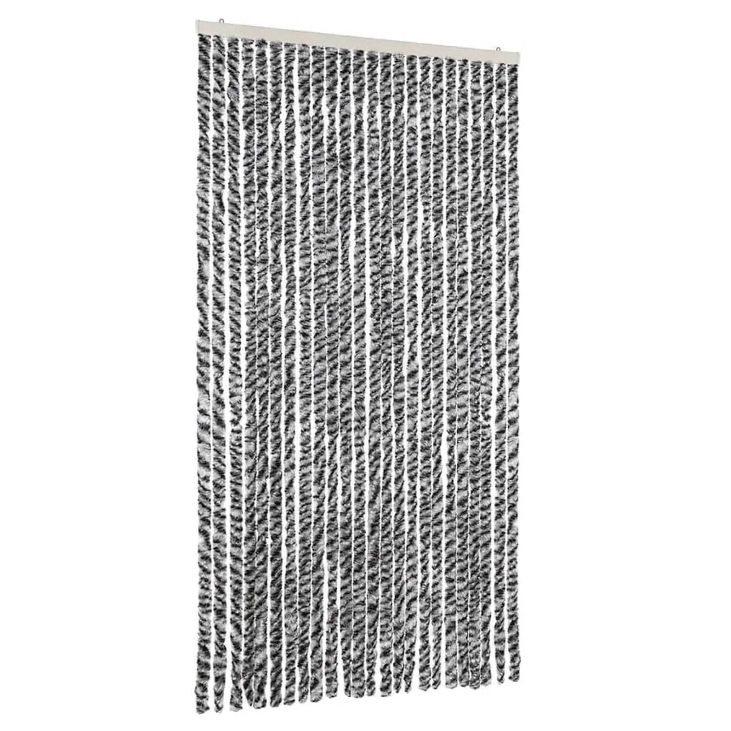 vidaXL Fliegenvorhang Grau Schwarz und Weiß 100x220 cm Chenille 377337