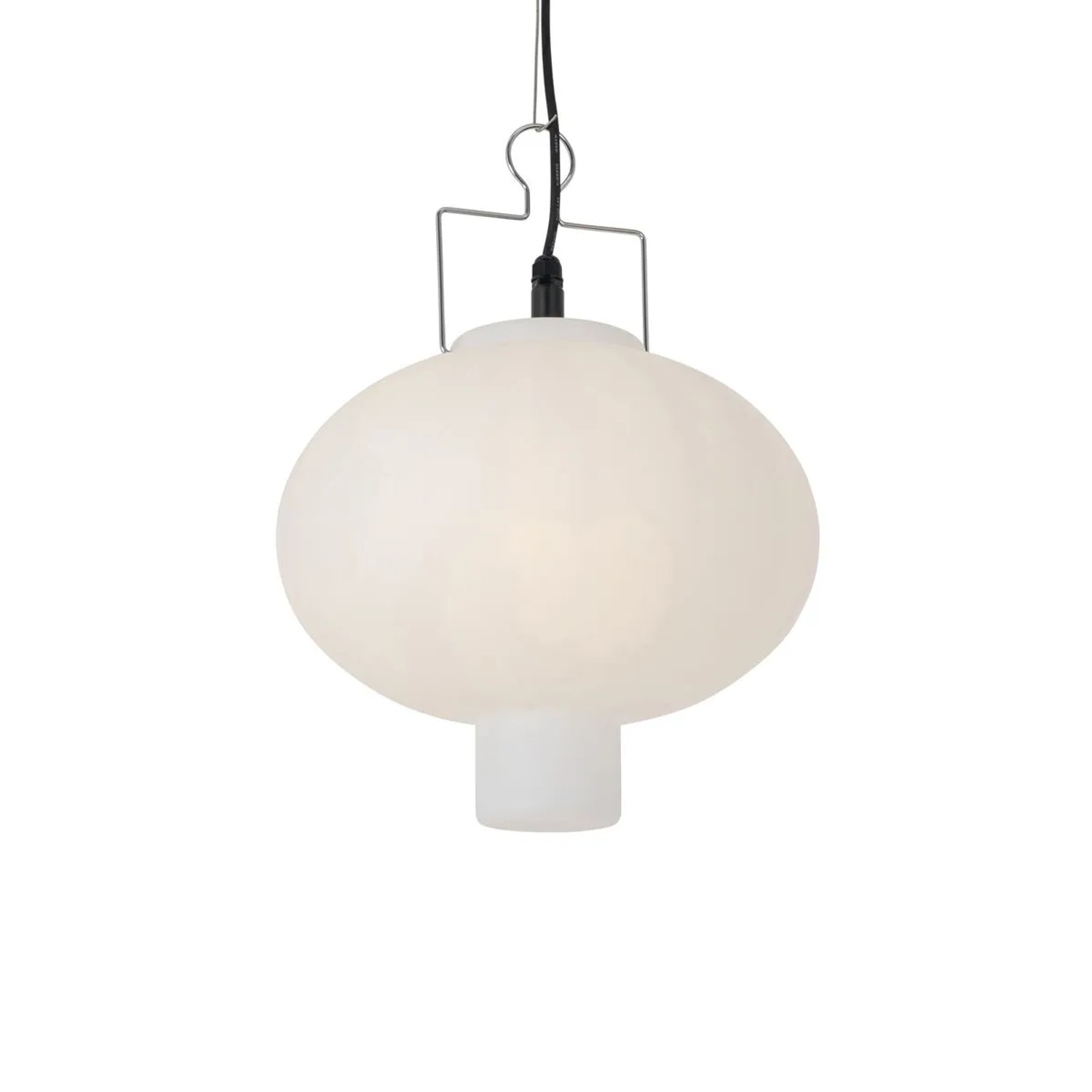QAZQA Außen-Pendelleuchte Weiß 35 cm mit Stecker IP44 Pion