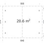Skizze Palmako Doppelcarport Robert, Maße 555x372 cm, Grundfläche 20,6 m², braunes Holz, Carport