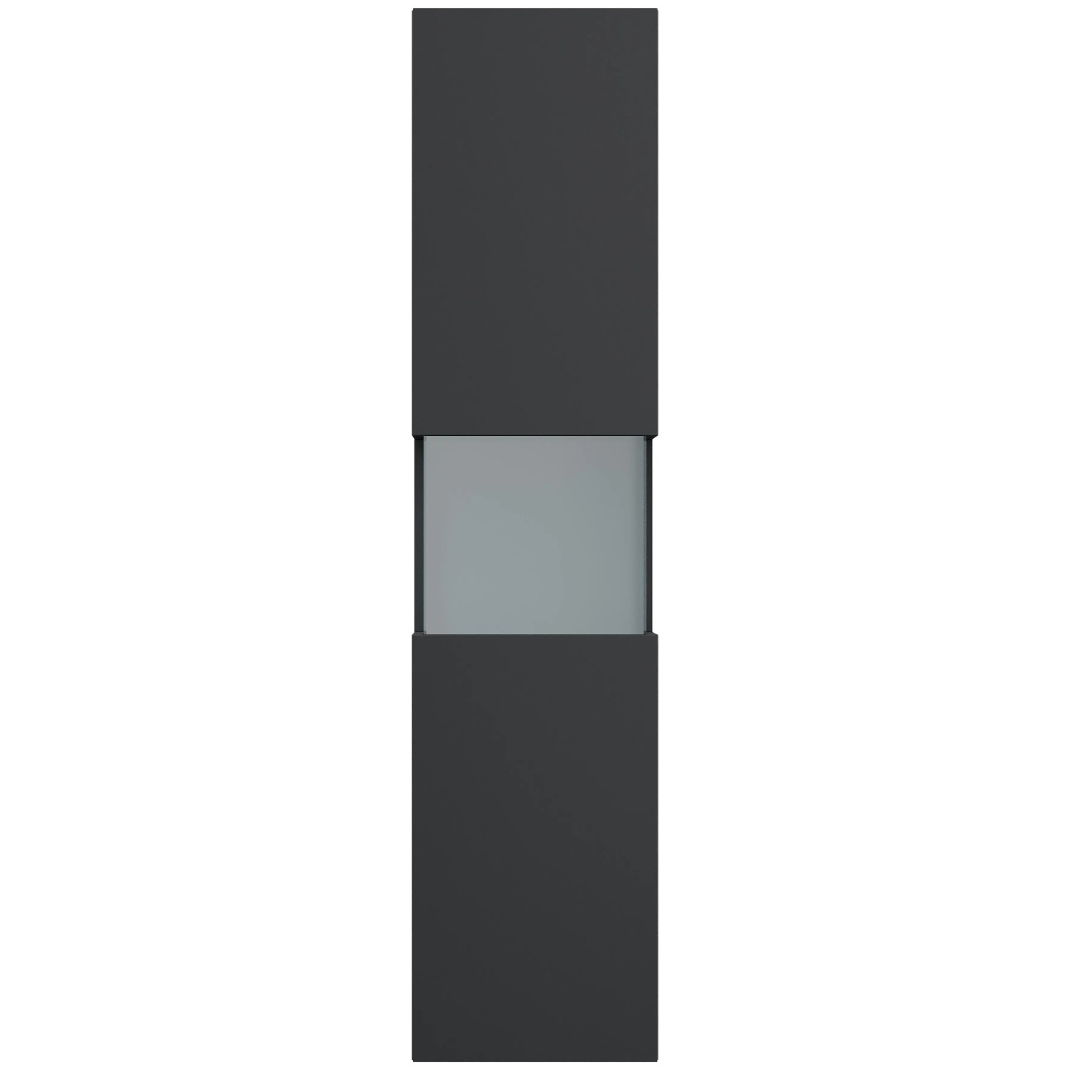 Posseik Hochschrank Limes, Grafit, 150cm, mit Glaselement für Bad-Einbauschränke.