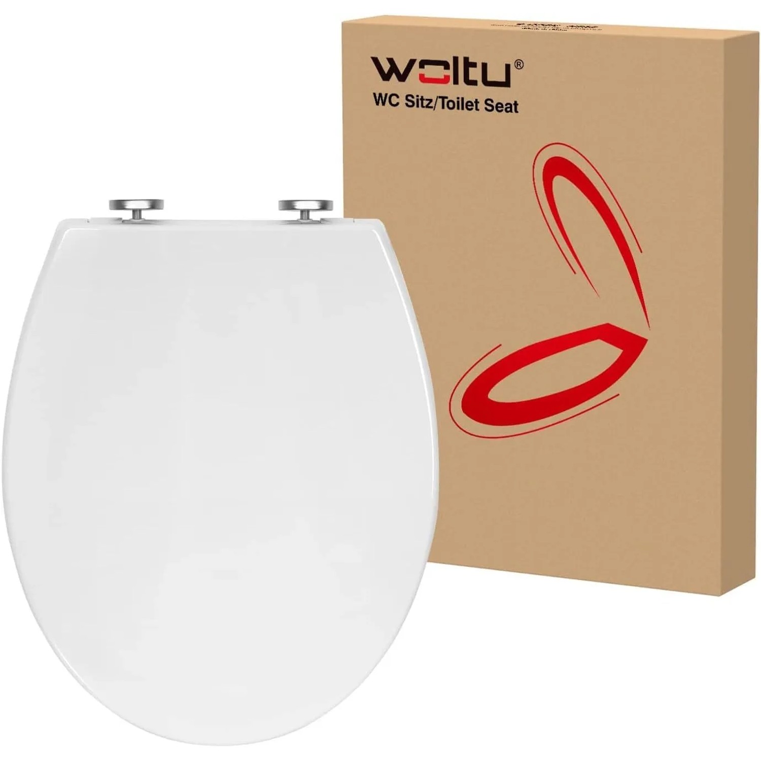 WOLTU WC Sitz Toilettensitz mit Absenkautomatik Klodeckel Toilettensitz für Familie Oval