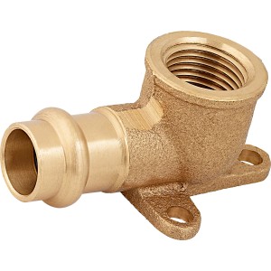 Rotguss Press-Wandscheibe 15 mm x 18,6 mm (Rp 1/2) für Kupferrohr-Installationen.