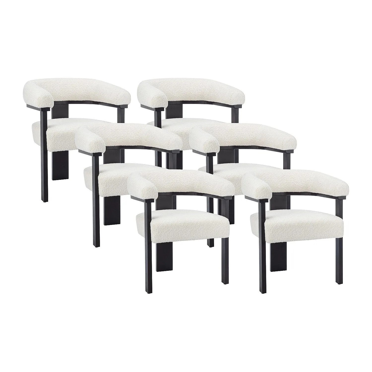 Vente-unique Stuhl Livelia Schwarz  Weiß 64 cm