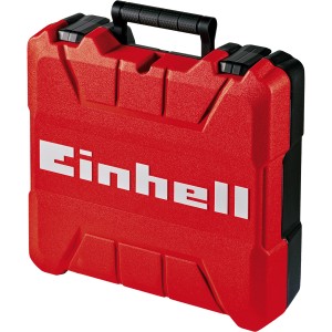 Roter Einhell E-Box Werkzeugkoffer mit Tragegriff und Einhell Logo.