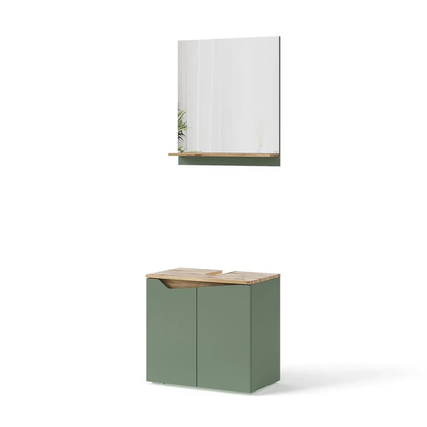 Vicco Badmöbel-Set Marelle Grün/Artisan-Eiche 60 x 58 2-teilig
