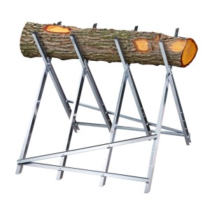Relaxdays Sägebock Stahl Silber Höhenverstellbar Zusammenklappbar 150 kg