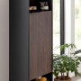Fackelmann Hoch-Midischrank B.Paris, rechts, 40,2 cm, Schwarz Matt-Rigoletto Eiche, Teil eines Badmöbel-Sets.
