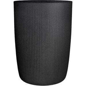 Schwarze Scheurich Pflanzsäule Linetto High, 38x54cm, geriffelte Oberfläche.