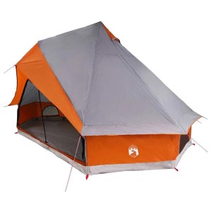 vidaXL Familien-Tipi-Zelt mit Dach Grau und Orange 400 x 346 x 250 cm 42000980