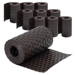 Jardinion Sichtschutzstreifen, 10 Rollen, dunkelbraun, blickdicht für Zaunbau & Sichtschutz.