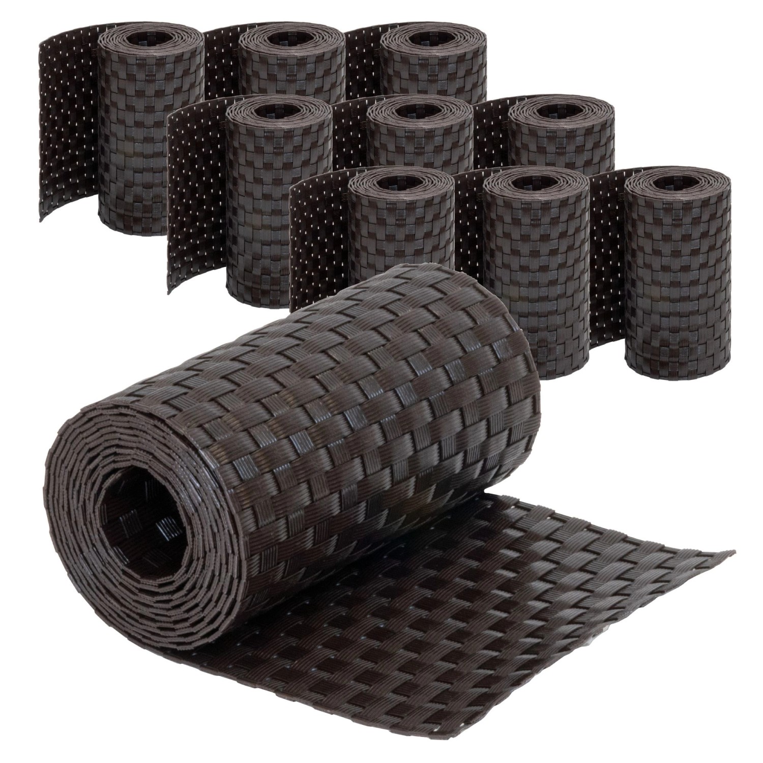 Jardinion Sichtschutzstreifen 10x 250cm x 19cm x 2,4mm Dunkelbraun Blickdic günstig online kaufen