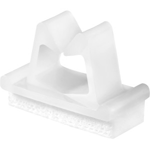 Weißer, selbstklebender Kabelhalter (10er-Pack) zur einfachen Kabelbefestigung.