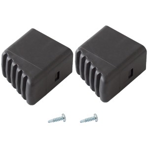 Krause Fußkappen für Haushaltsleitern, schwarz, 2er-Set mit Schrauben, 20x33mm.