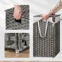 Grauer Songmics Wäschesammler Eliott (90 l) mit Deckel und herausnehmbarem Wäschesack.
