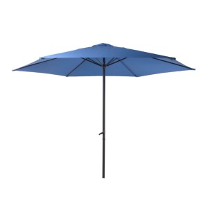 DELUKE Sonnenschirm THOMAS Ø 300cm 6 Streben Blau Polyester Gartenschirm Balkonschirm UV-Schutz