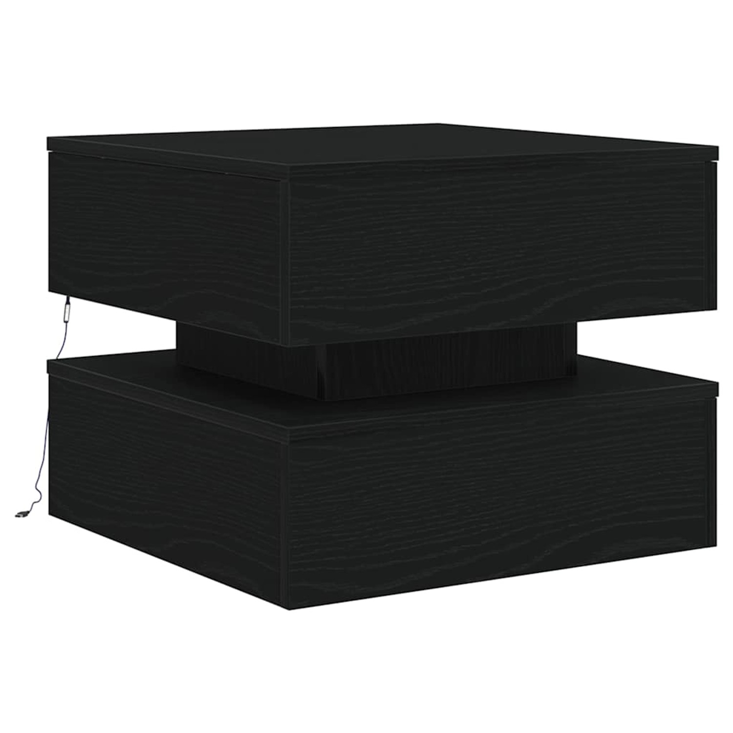 vidaXL Couchtisch mit LED-Leuchten Schwarz Eichen-Optik 50x50x40 cm 862257 günstig online kaufen
