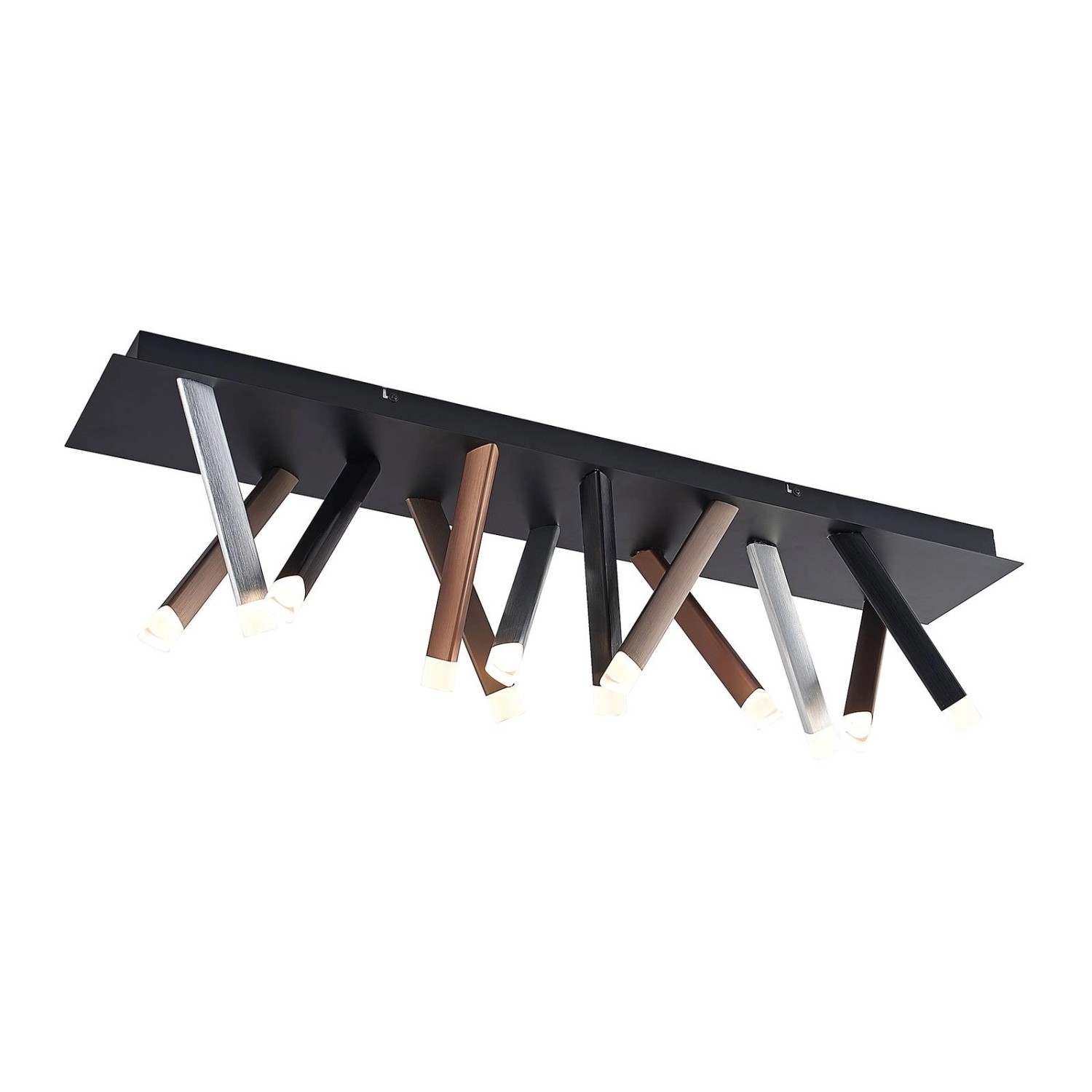 Lucande LED Deckenleuchte Stoika 9918006 Dimmbar Modern in Schwarz aus Metall 12-flammig Wohnzimmerleuchte