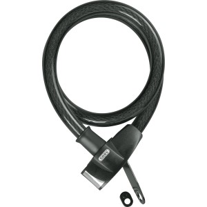 Abus Kabelschloss SC Lock 5212: Flexibles, schwarzes Fahrradschloss mit Automatikzylinder und Anbohrschutz.