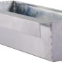 Silberner Zink-Blumenkasten (38 cm) für Palettenbau, Hängetopf.