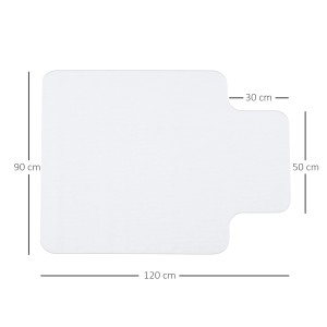 Transparente HOMCOM Bodenschutzmatte 90x120cm für Bürostuhl, schützt den Boden vor Kratzern.