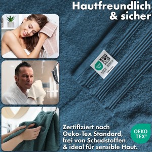 Türkisfarbenes KARAT Handtuch Bay aus Baumwolle, 70x139cm, mit Öko-Tex Zertifikat.