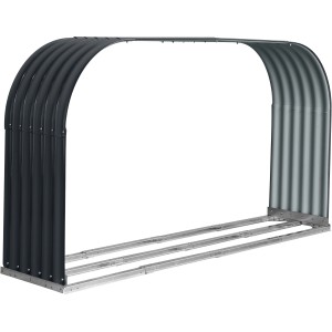 Westmann Kaminholzregal aus Stahl, anthrazit, 111x212x46cm, zur trockenen Lagerung von Brennholz.