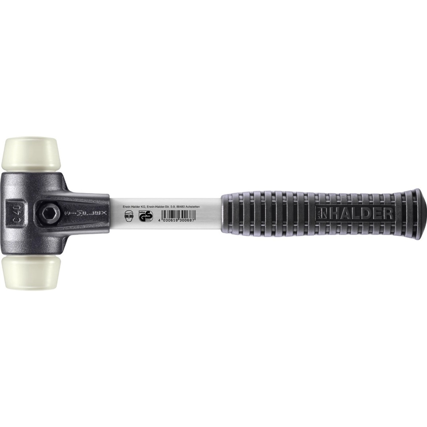 Halder Simplex Schonhammer Ø 40 mm Nylon mit Verstärktem Tempergussgehäuse günstig online kaufen