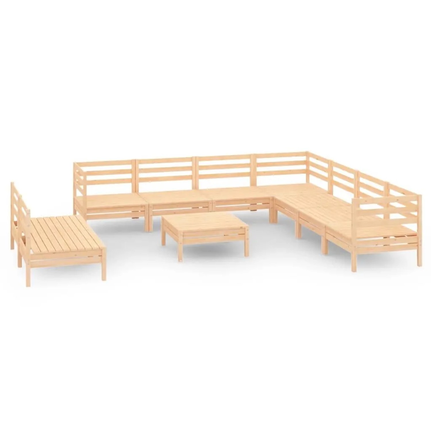 vidaXL 10-Tlg Garten-Lounge-Set Massivholz Kiefer 3083129
