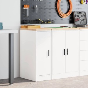 vidaXL Garagen-Aufbewahrungsschrank Weiß 30x51x85 cm Massivholz Kiefer 860553