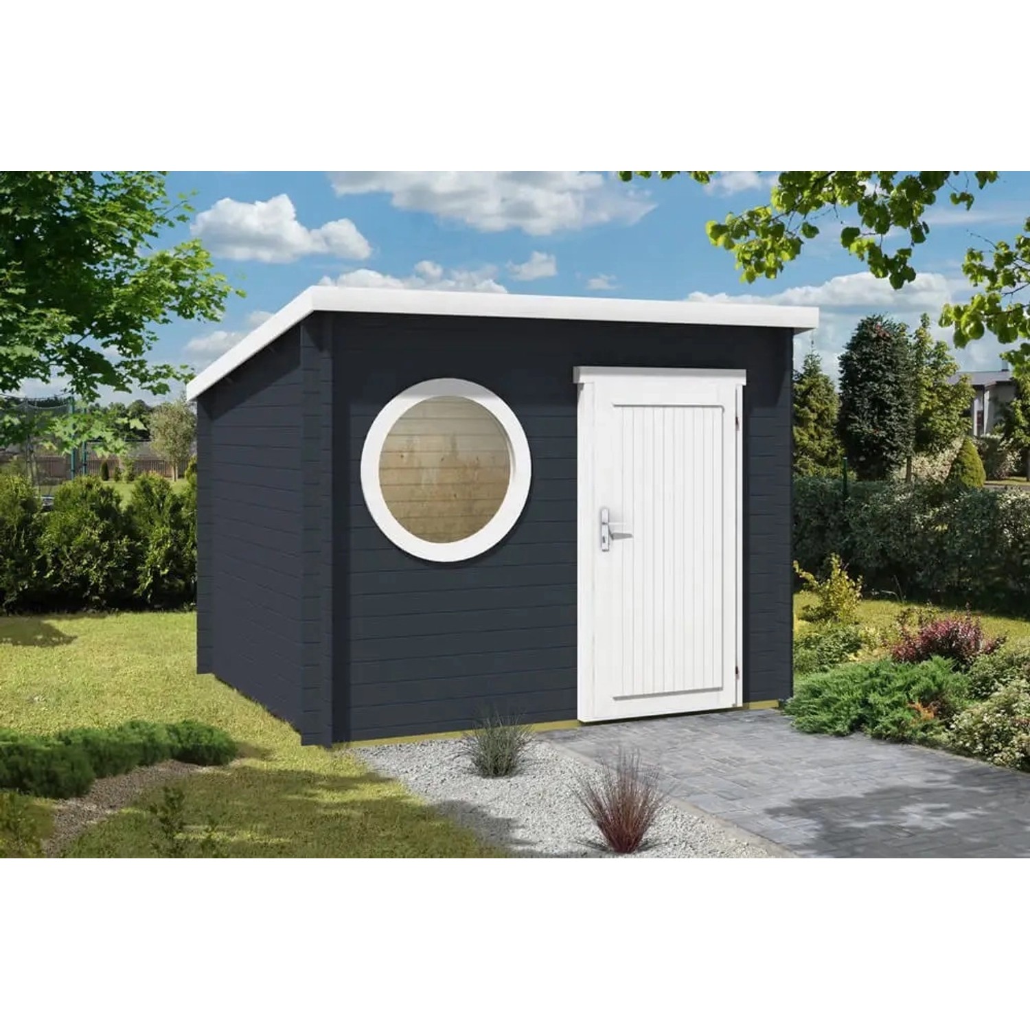 Alpholz Gartenhaus Maria-Rondo 44 A Pultdach Imprägniert 280 cm x 270 cm günstig online kaufen