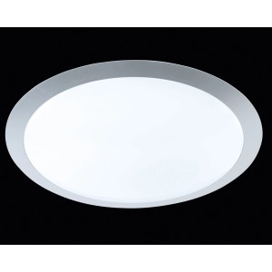 Dimmbare LED-Deckenleuchte, titanfarbig, Ø 42 cm, für Wohnräume.